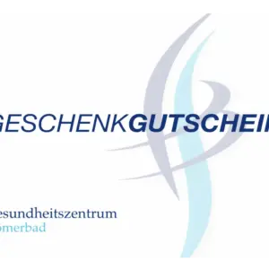 Geschenkgutscheinkarte Gz Römerbad dunkelblaue Schrift mit Logo im Hintergrund